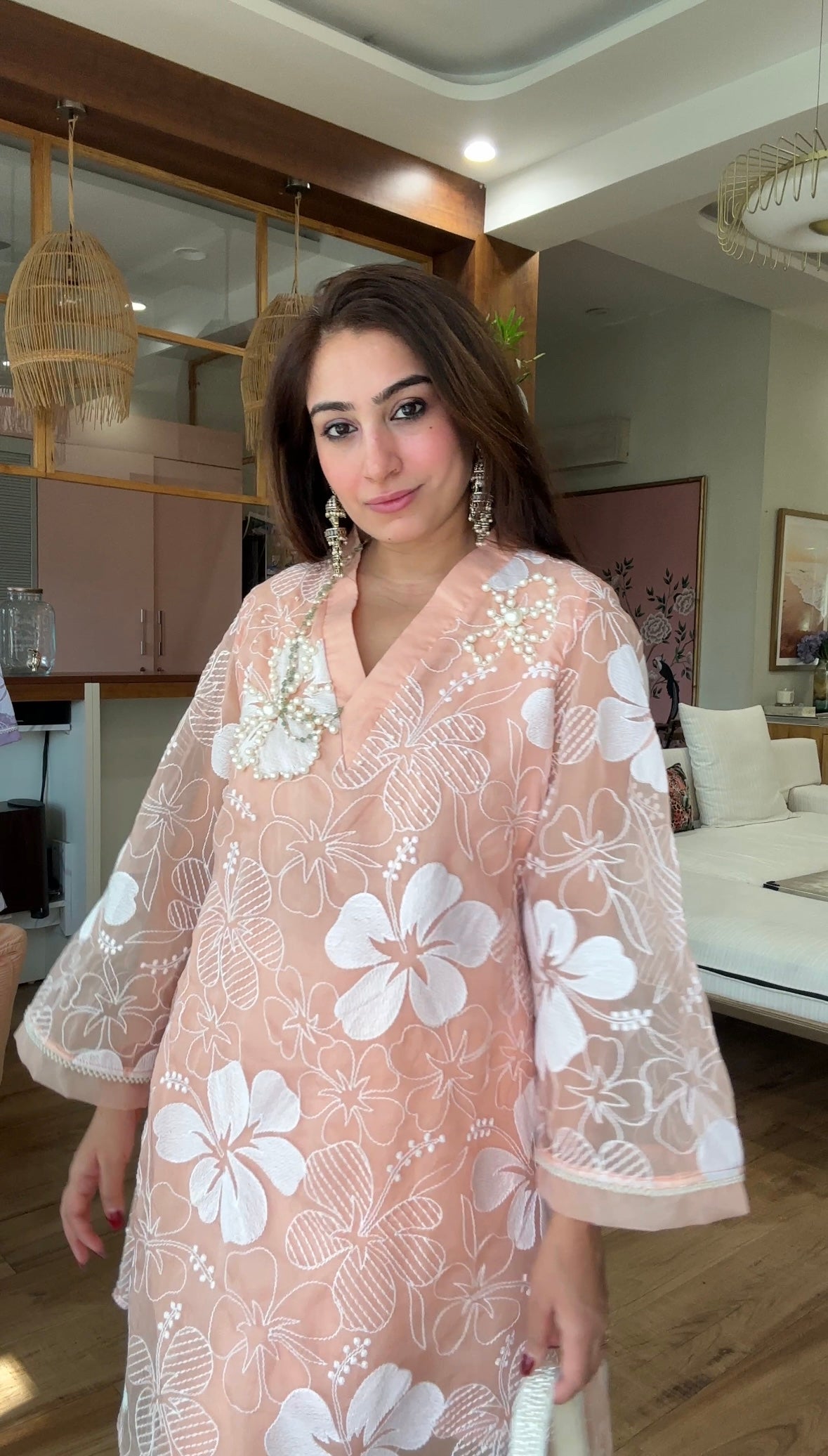 Pearl Organza Kurta Set