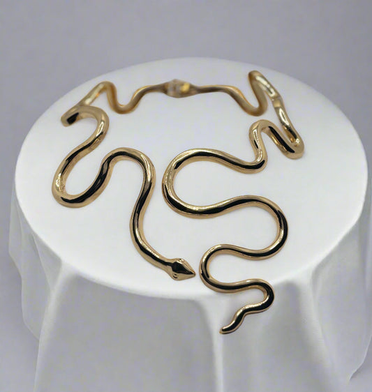 Molten Gold Snake Necklace