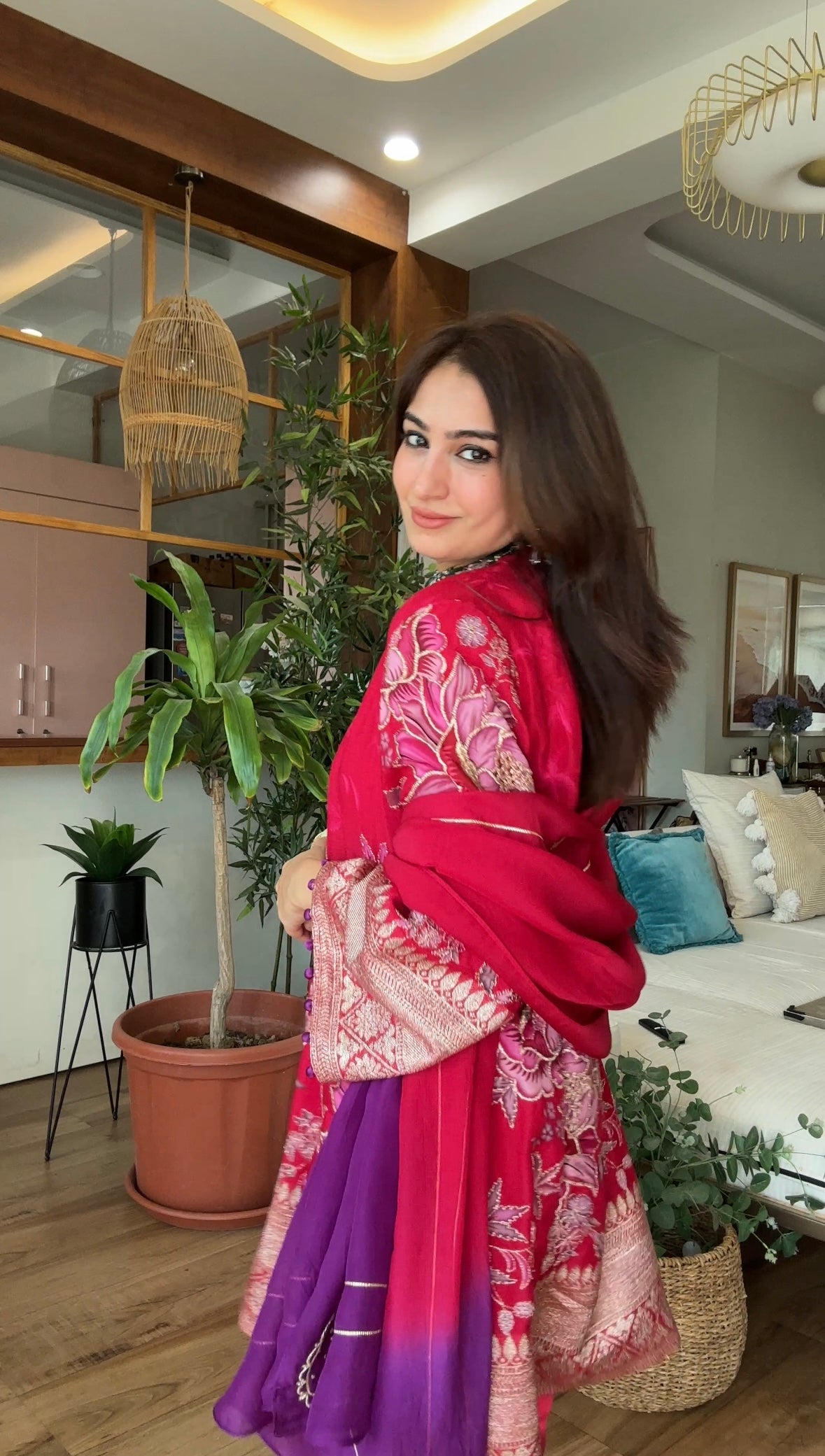 Pure Crepe Zari-work Kurta Set