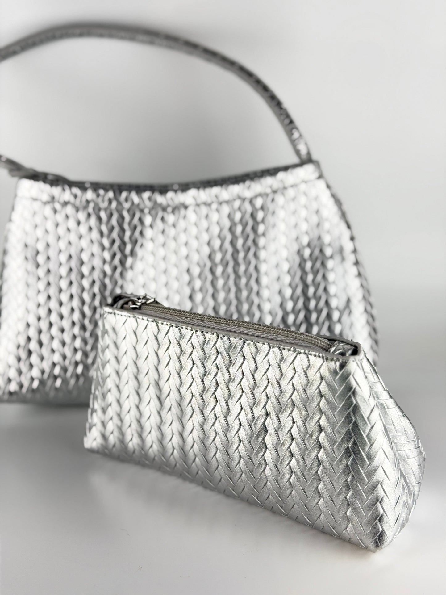 Majestic Twine Tote & Purse - Silver
