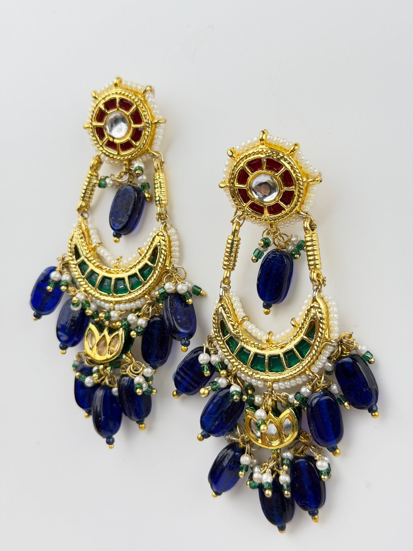 Neo Mughal Lapis Chandbali