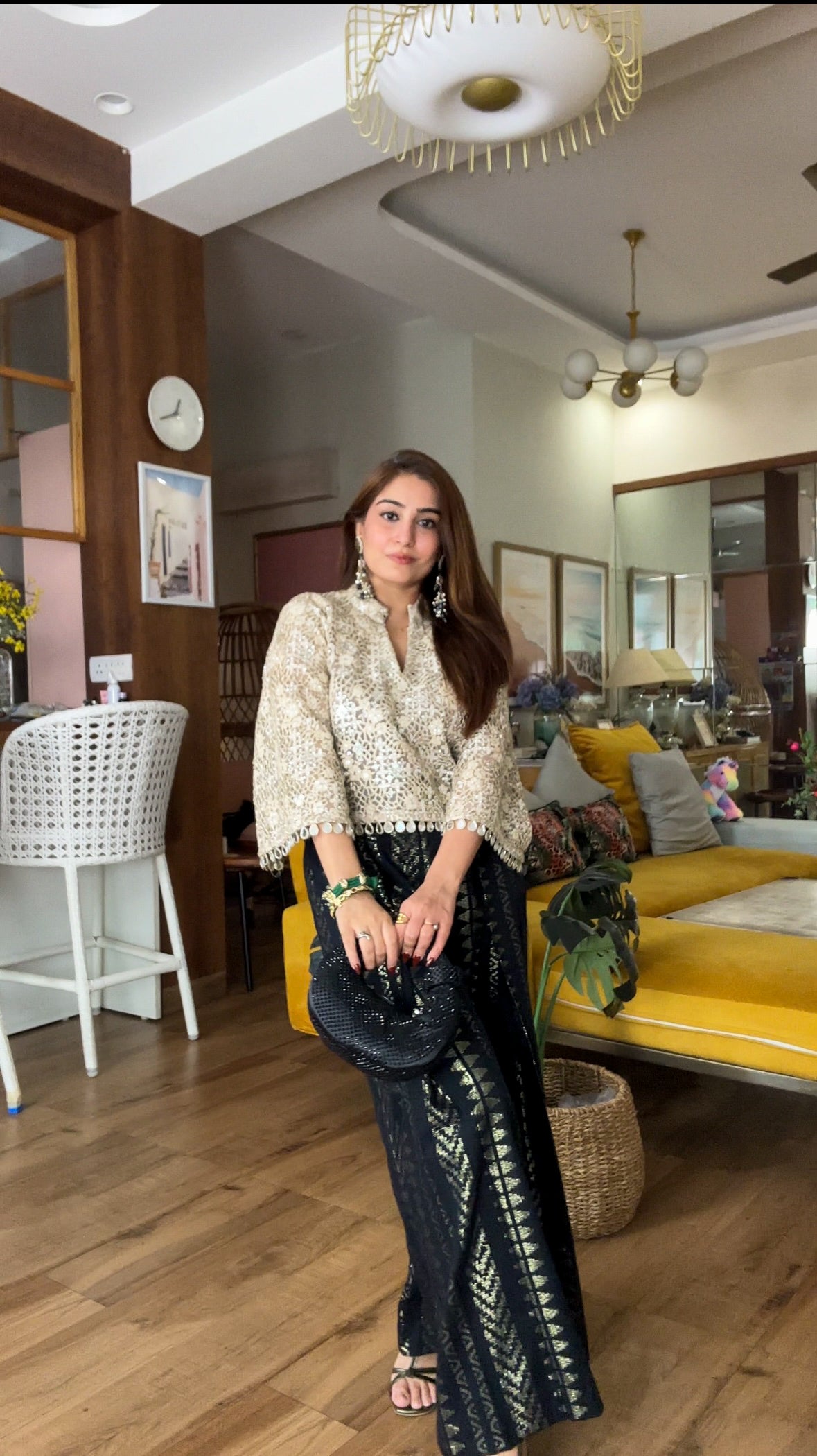 Zari cutwork set