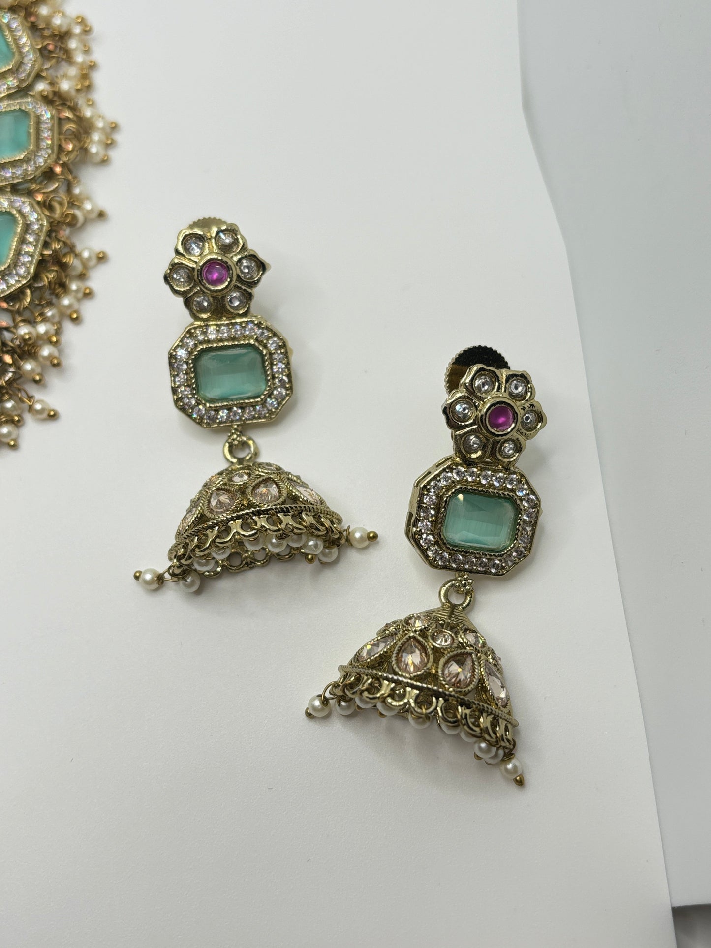 Mint Blush Polki Choker Set