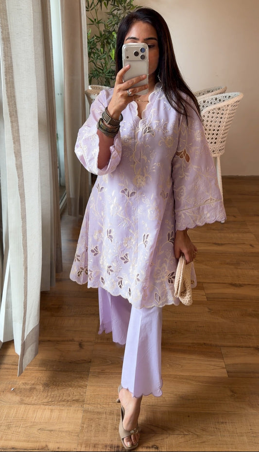 The Lavender Schiffli Coord Set