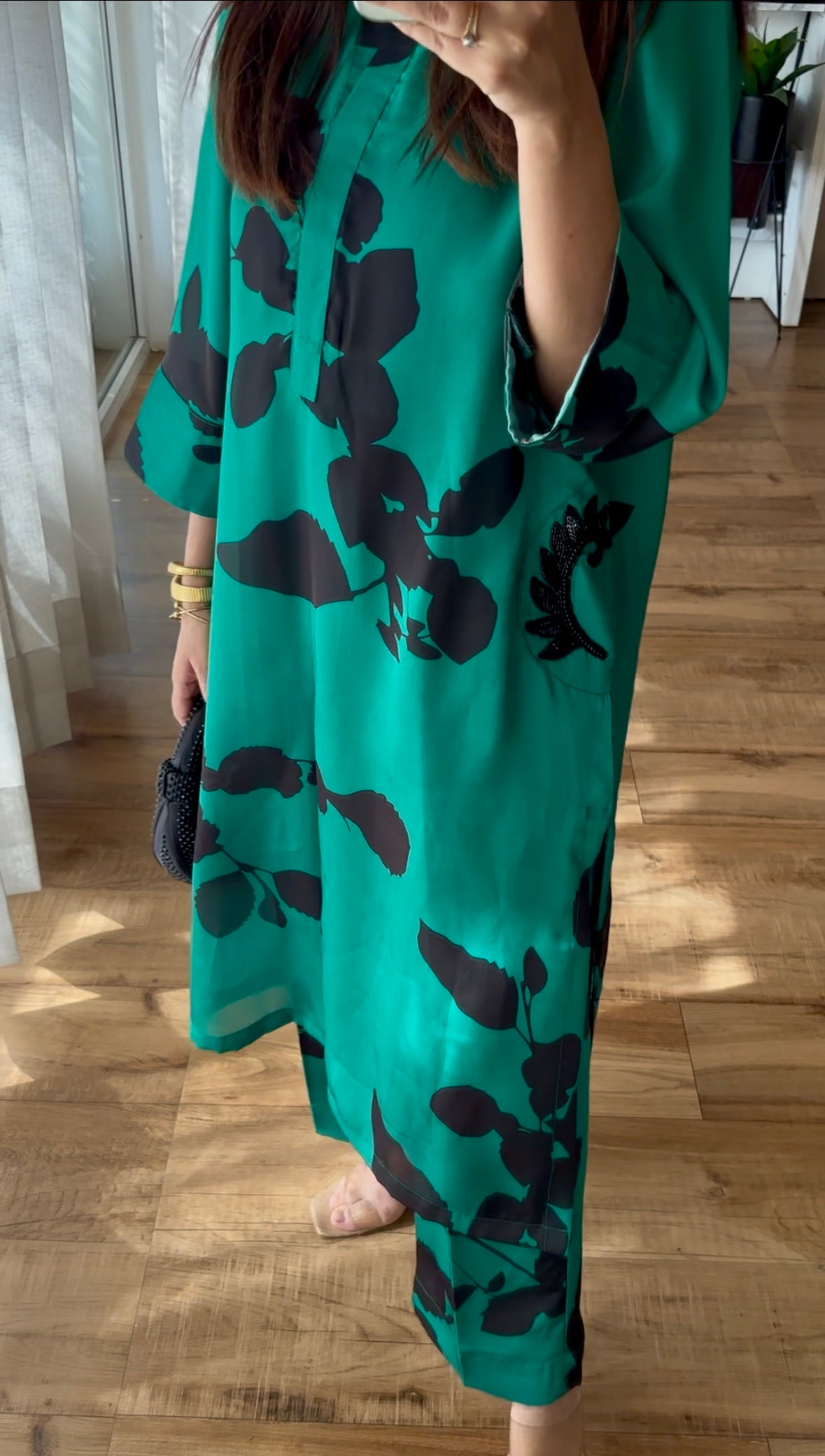 Floral Green Printed Kurta Set