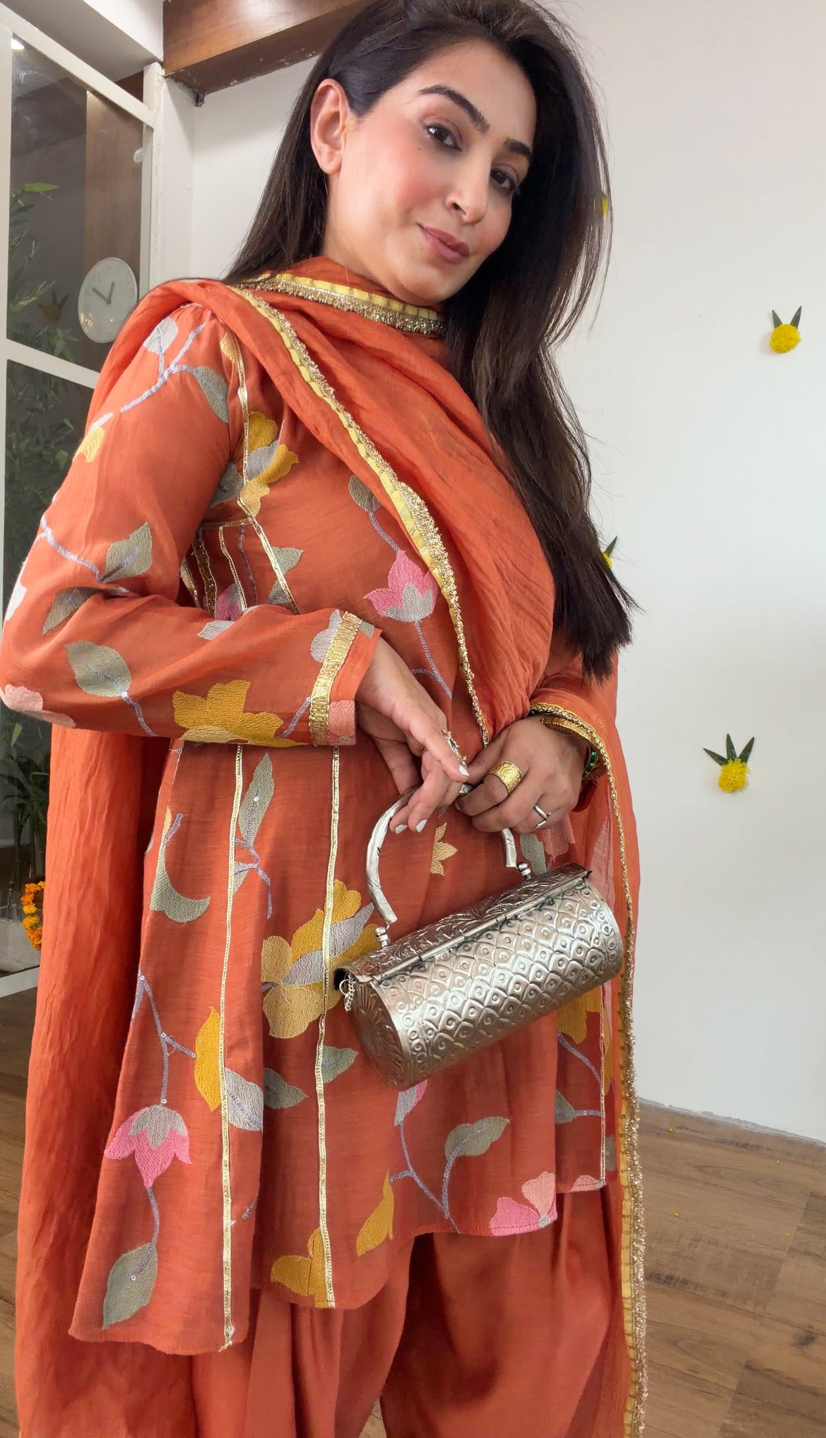 Rust gota silk set