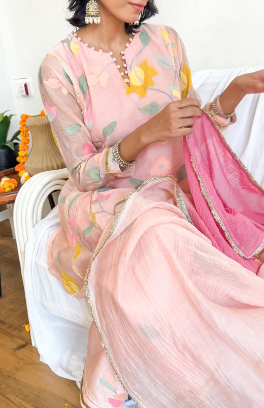 Peach Pink Gota Set