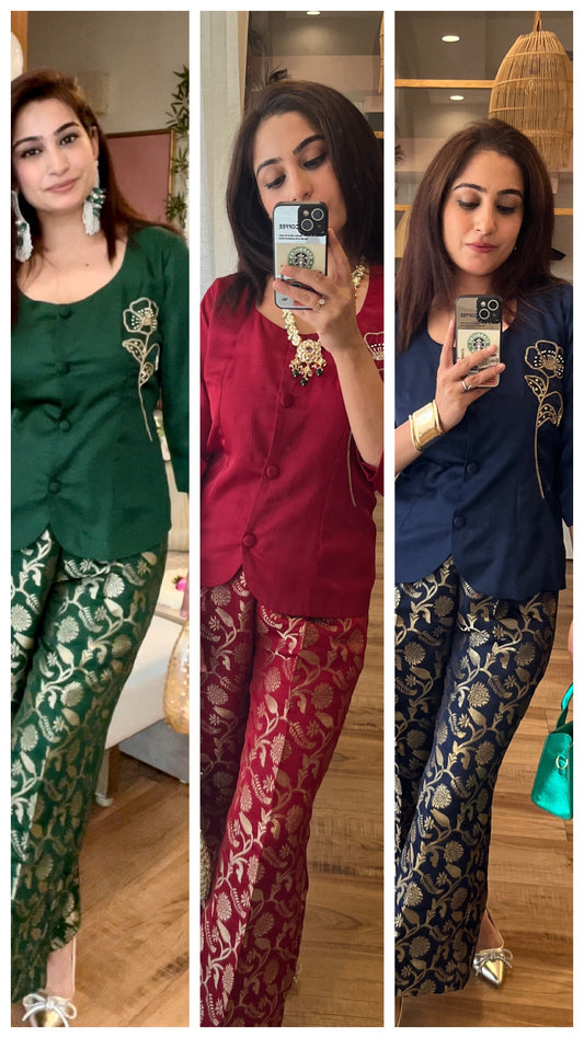Brocade pant co-ord set