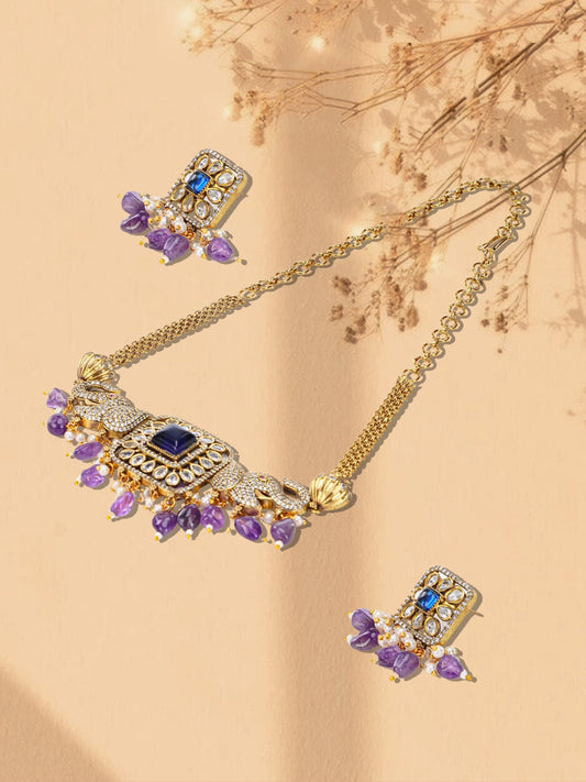 Royal Amethyst Elephant Necklace Set