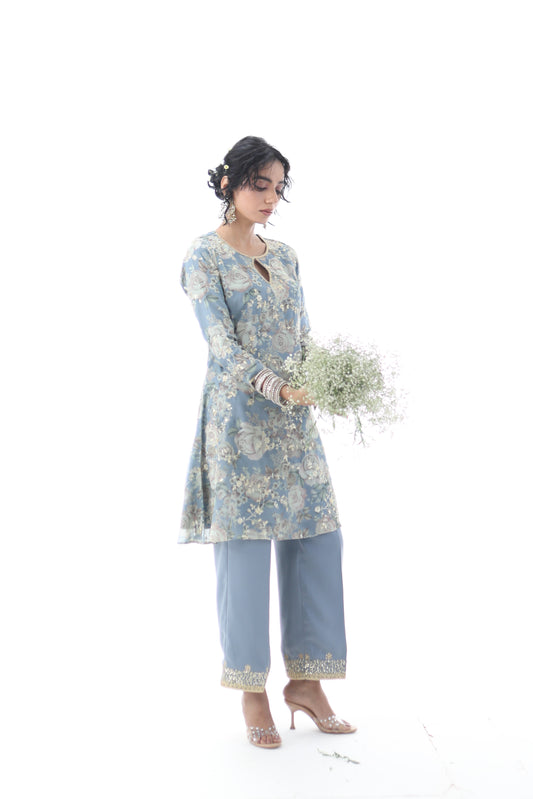 Look 04 | Powder Blue Embroidered Kurta Set