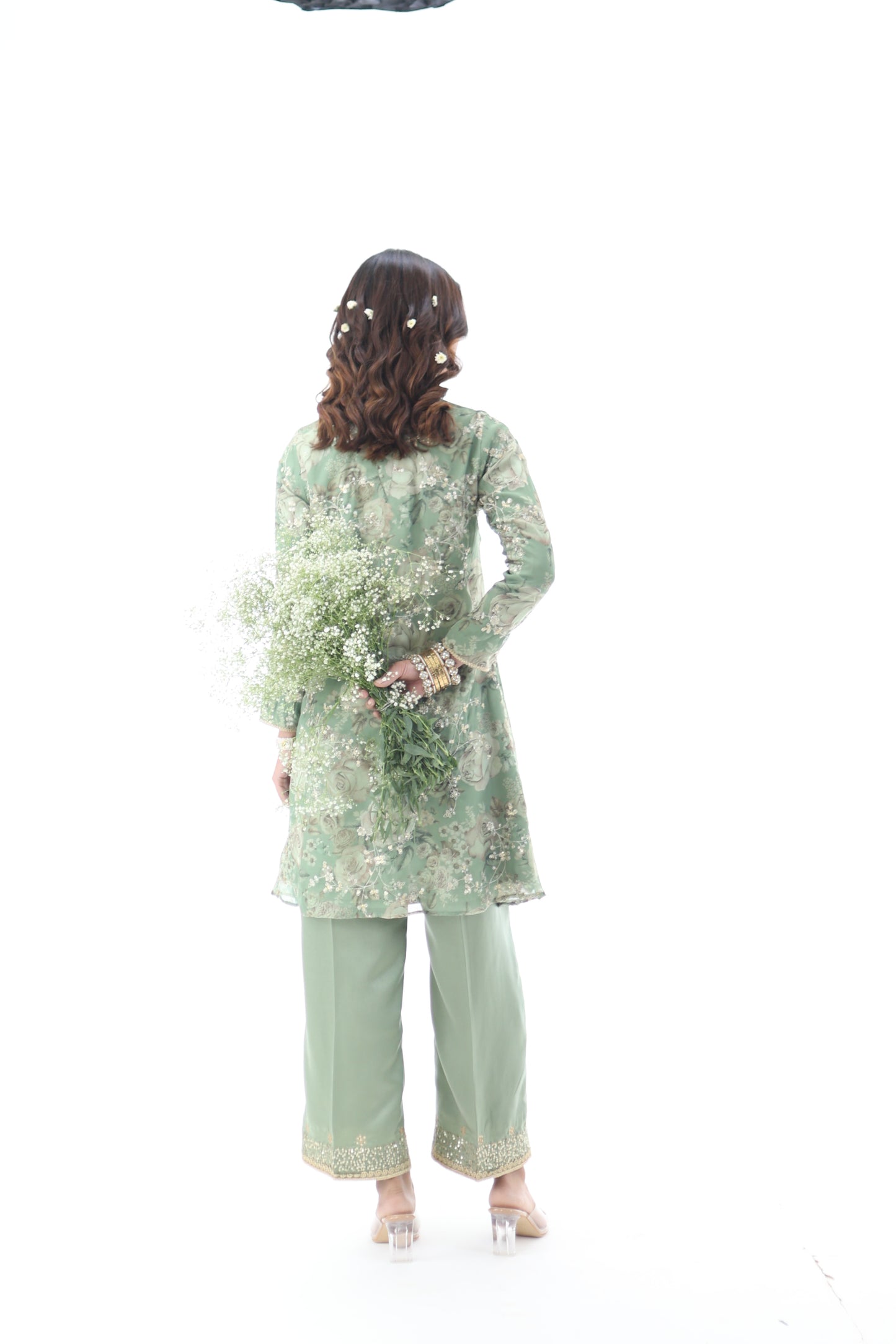 Look 05 | Sage Green Floral Embroidered Kurta Set