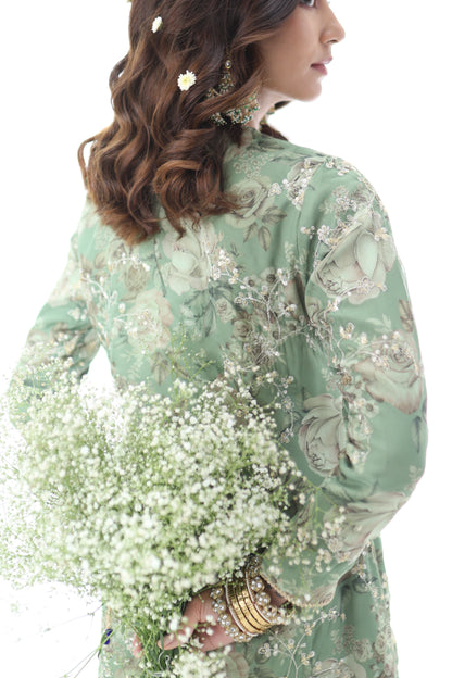 Look 05 | Sage Green Floral Embroidered Kurta Set