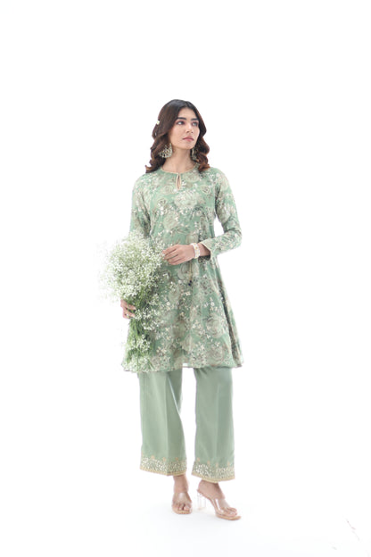 Look 05 | Sage Green Floral Embroidered Kurta Set