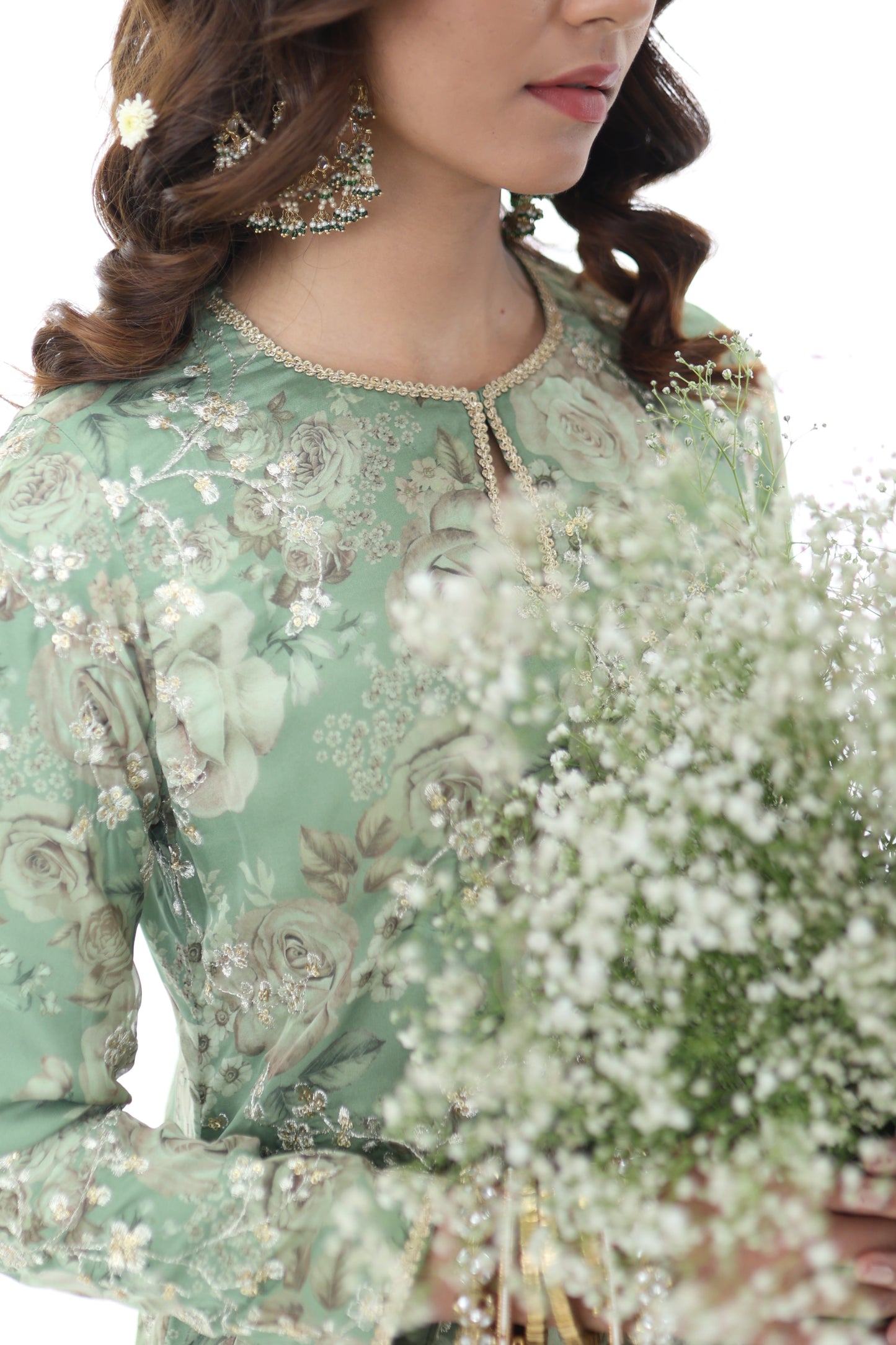 Look 05 | Sage Green Floral Embroidered Kurta Set