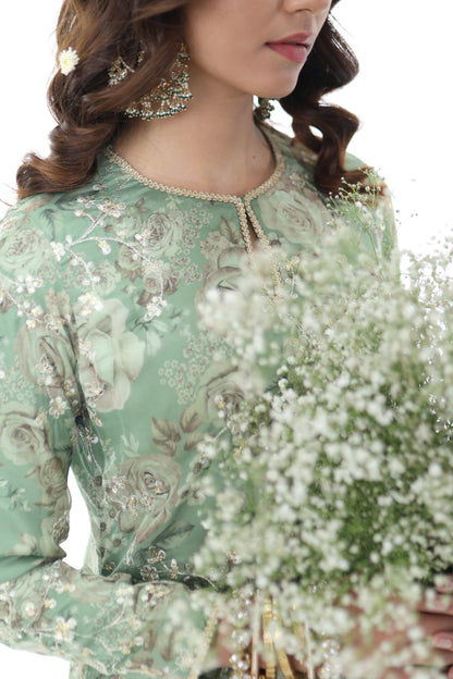 Look 05 | Sage Green Floral Embroidered Kurta Set