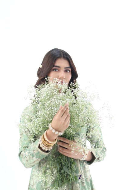 Look 05 | Sage Green Floral Embroidered Kurta Set