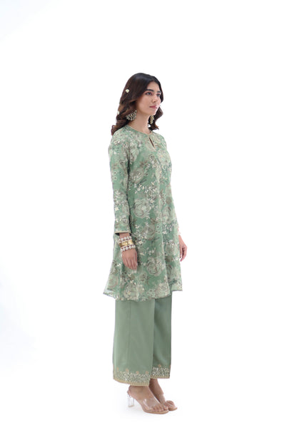 Look 05 | Sage Green Floral Embroidered Kurta Set