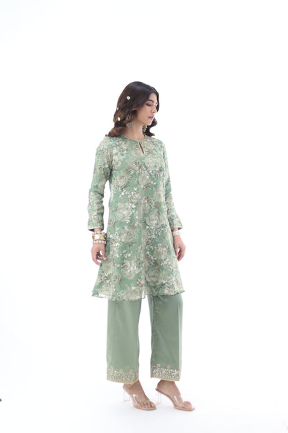 Look 05 | Sage Green Floral Embroidered Kurta Set