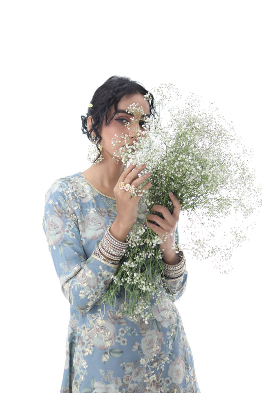 Look 04 | Powder Blue Embroidered Kurta Set