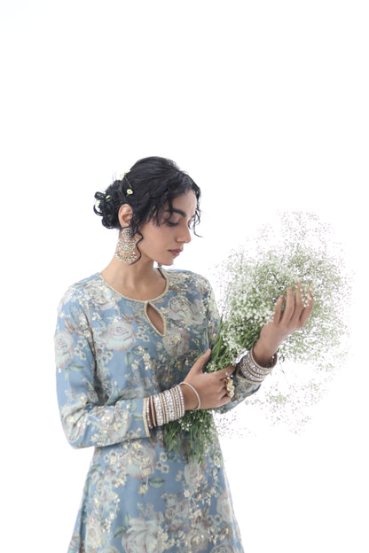 Look 04 | Powder Blue Embroidered Kurta Set