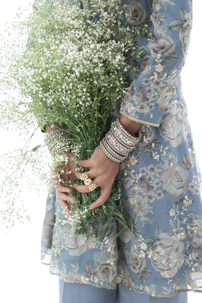 Look 04 | Powder Blue Embroidered Kurta Set