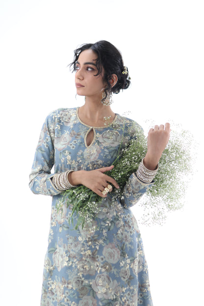 Look 04 | Powder Blue Embroidered Kurta Set