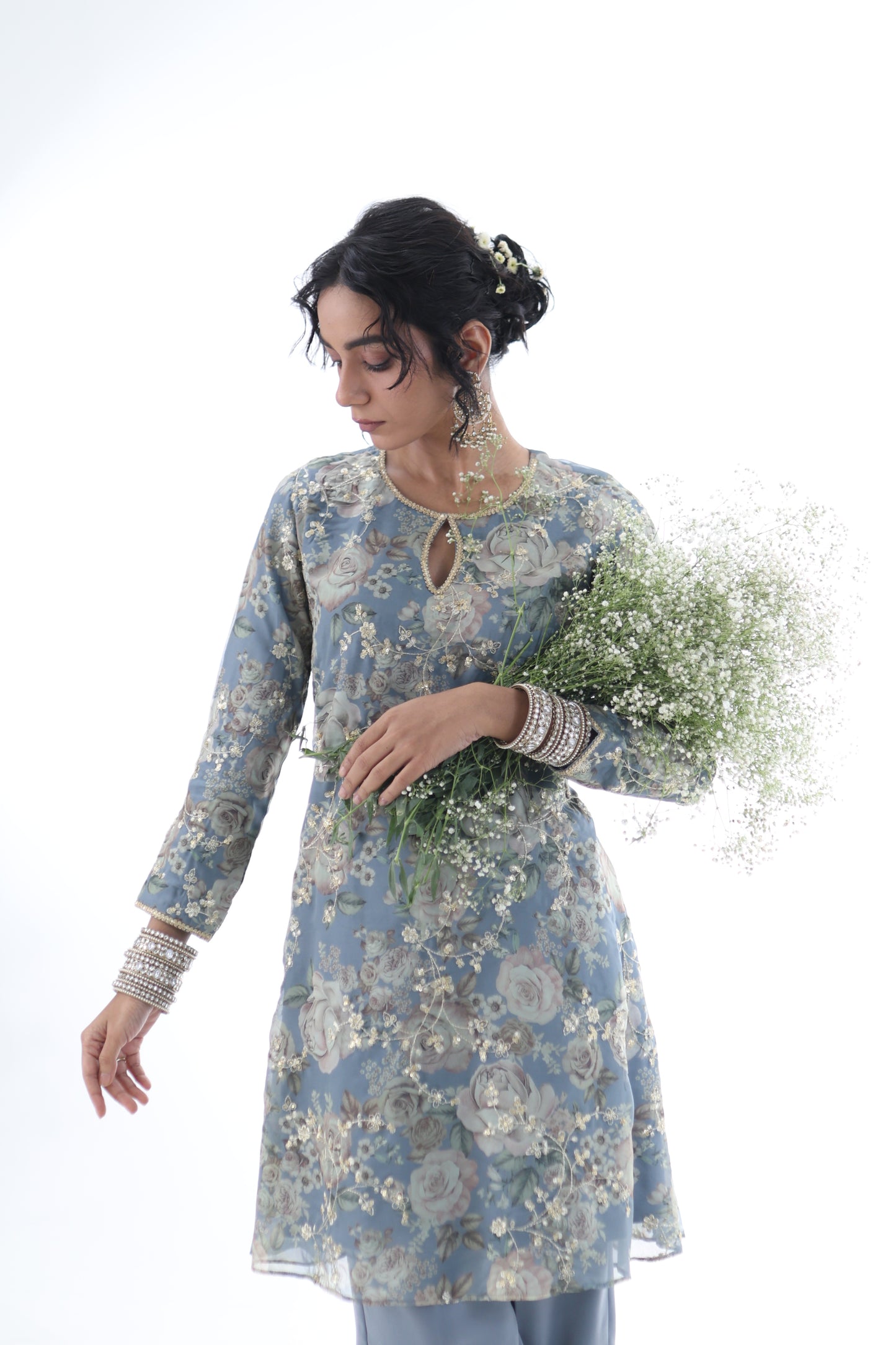 Look 04 | Powder Blue Embroidered Kurta Set