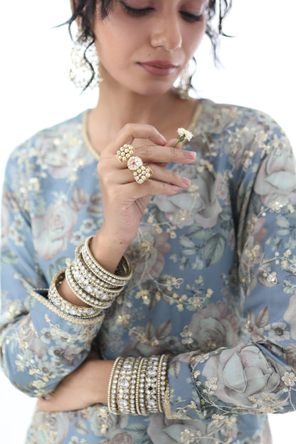 Look 04 | Powder Blue Embroidered Kurta Set