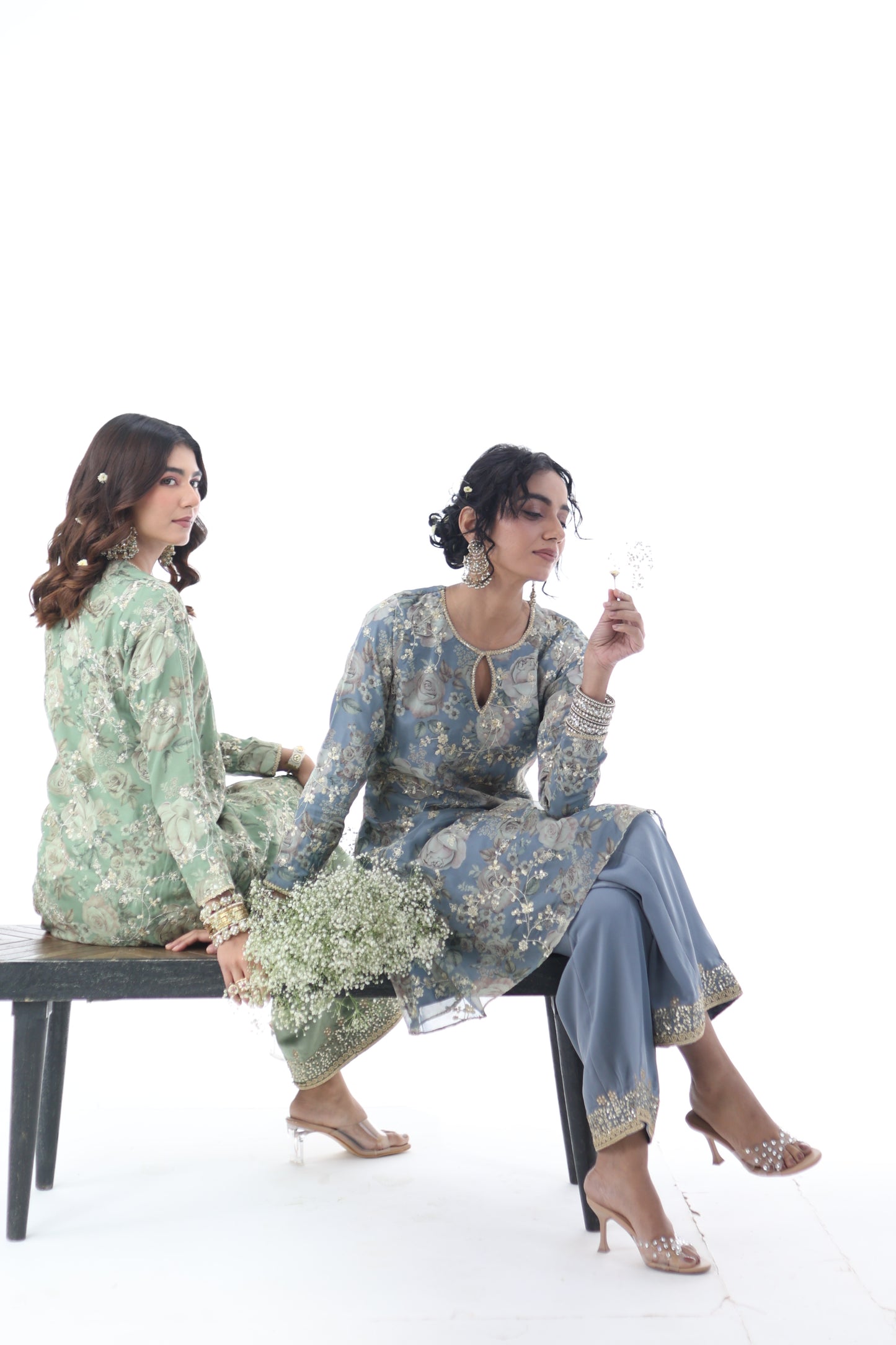 Look 05 | Sage Green Floral Embroidered Kurta Set