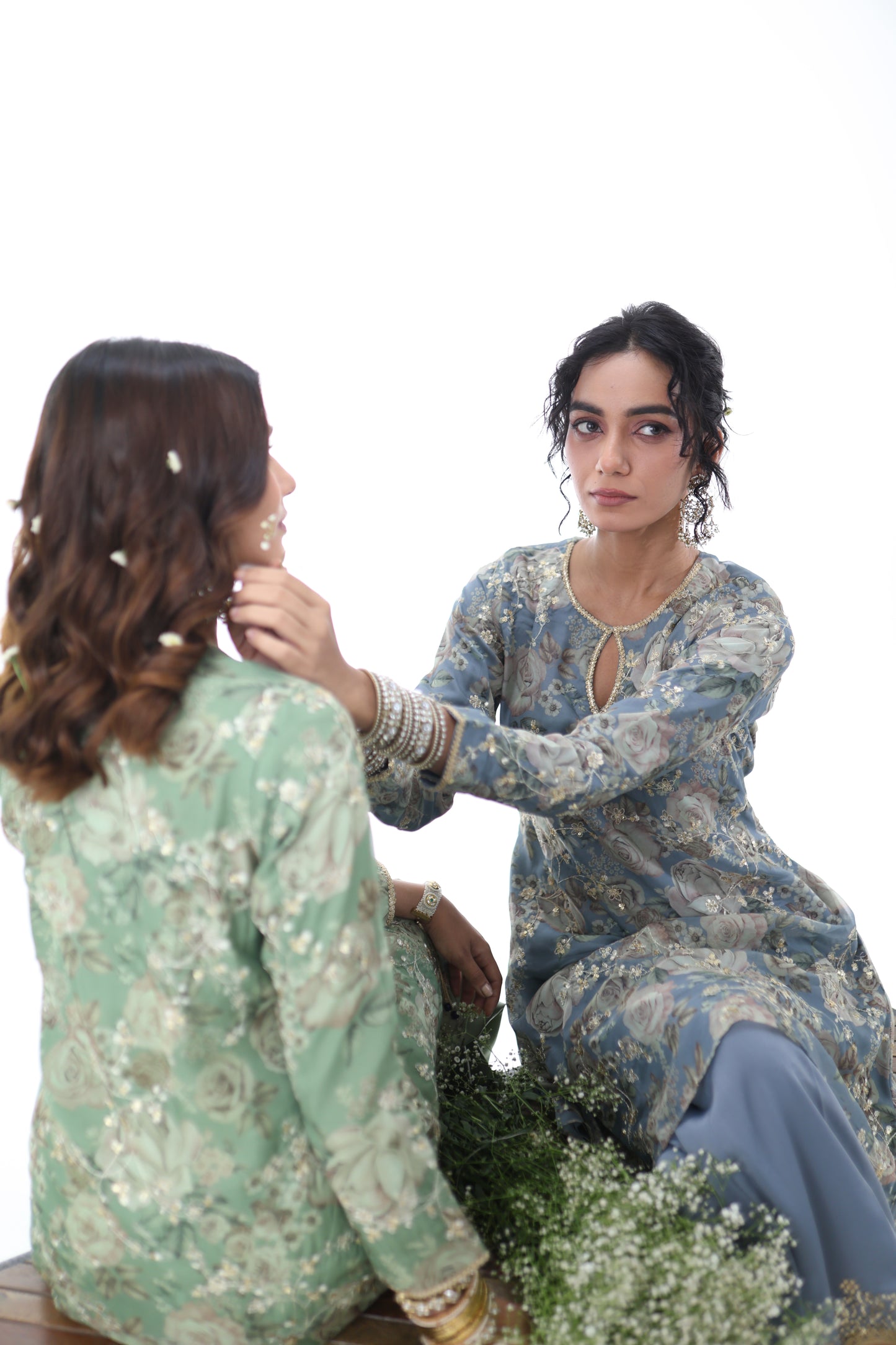 Look 05 | Sage Green Floral Embroidered Kurta Set
