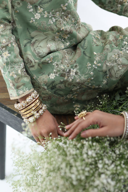 Look 05 | Sage Green Floral Embroidered Kurta Set