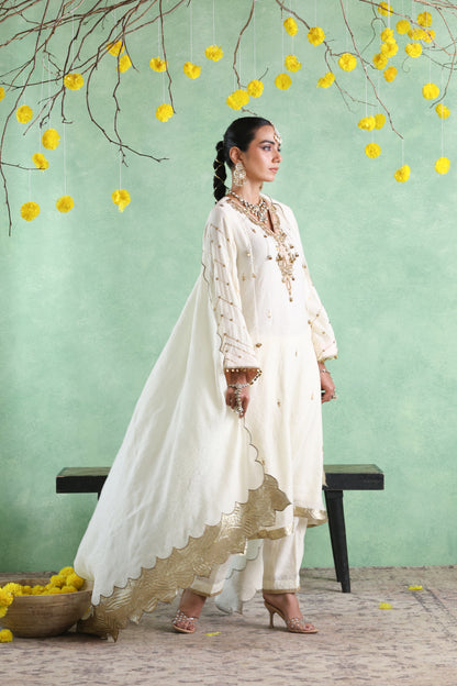 Ivory Coin&Sequin Embroidered Kurta Set