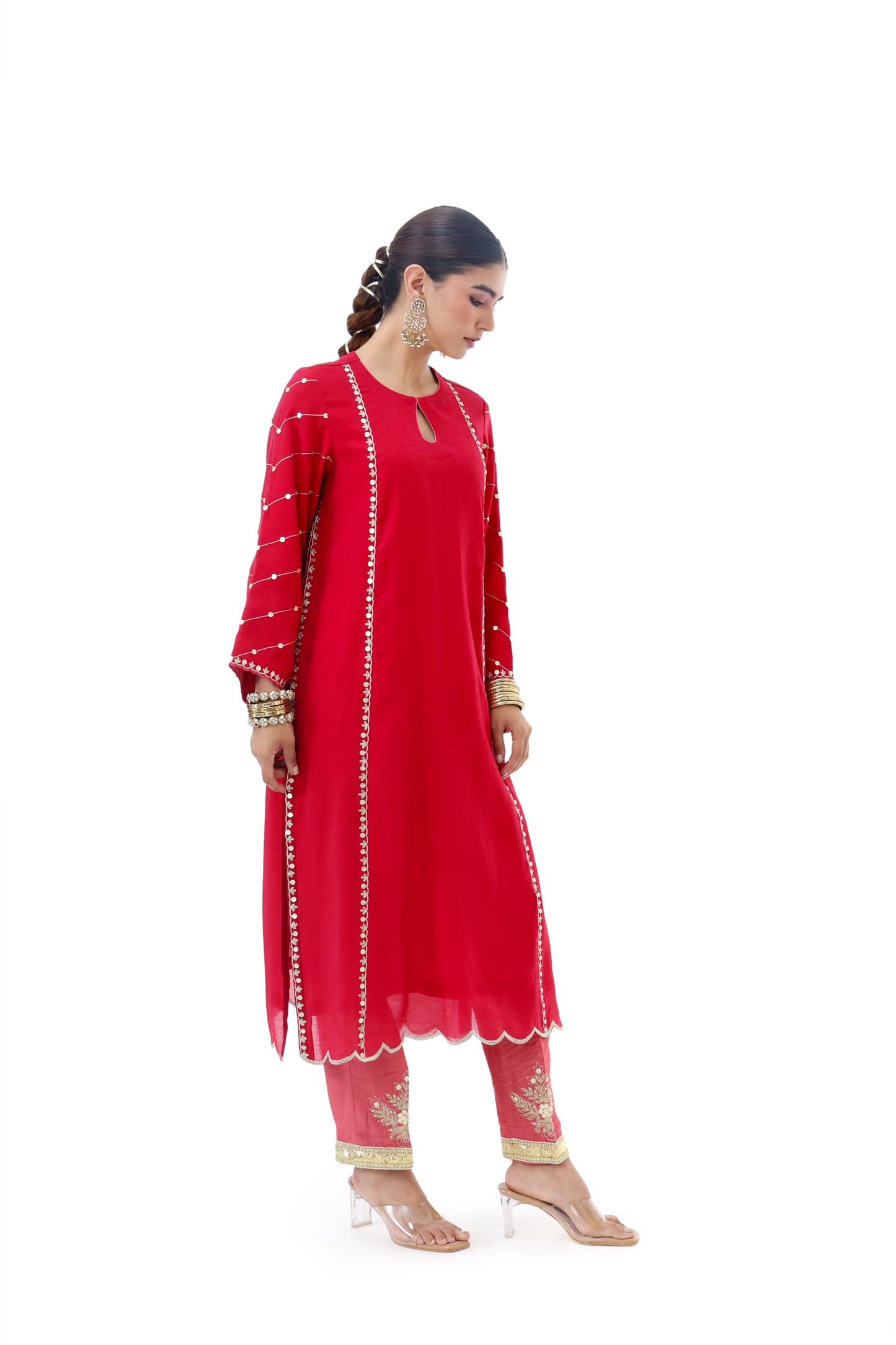 Crimson Zari Kurta Set
