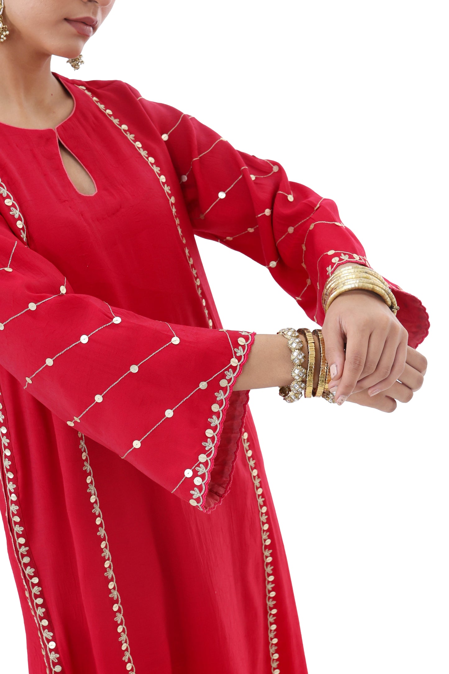 Crimson Zari Kurta Set
