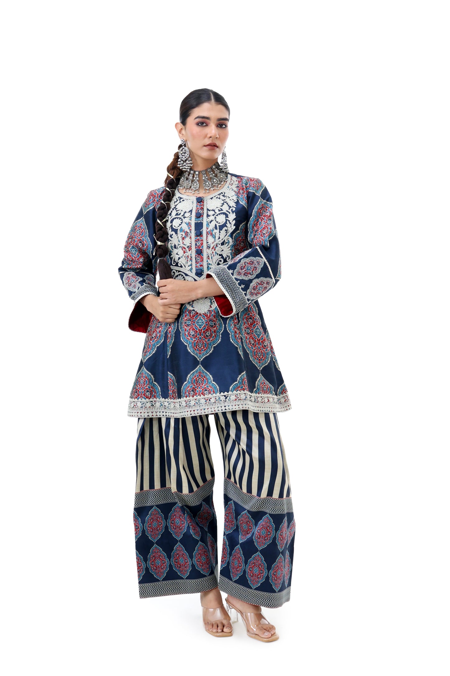 Midnight Blue Embroidered Kurta Set