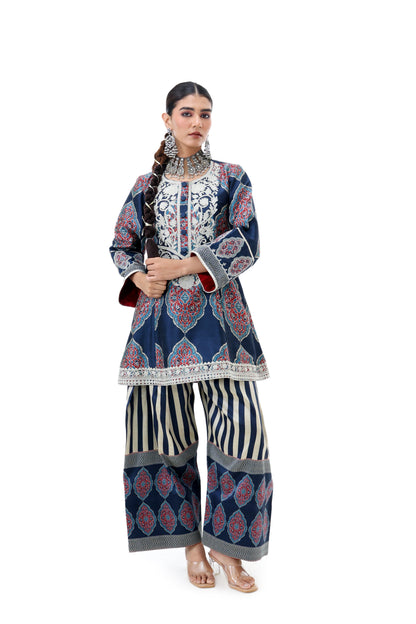 Midnight Blue Embroidered Kurta Set