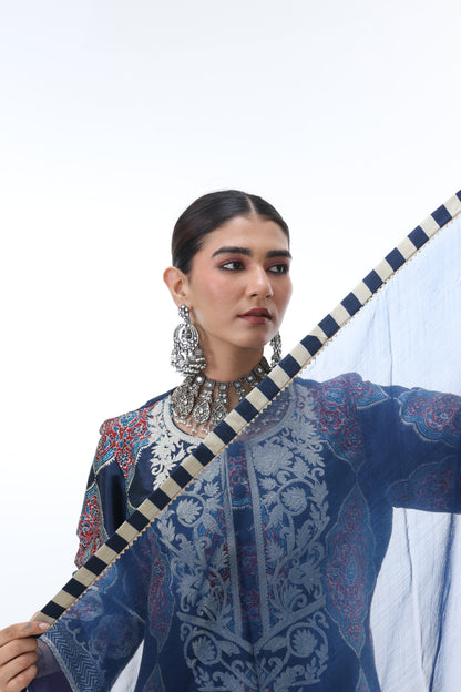 Midnight Blue Embroidered Kurta Set
