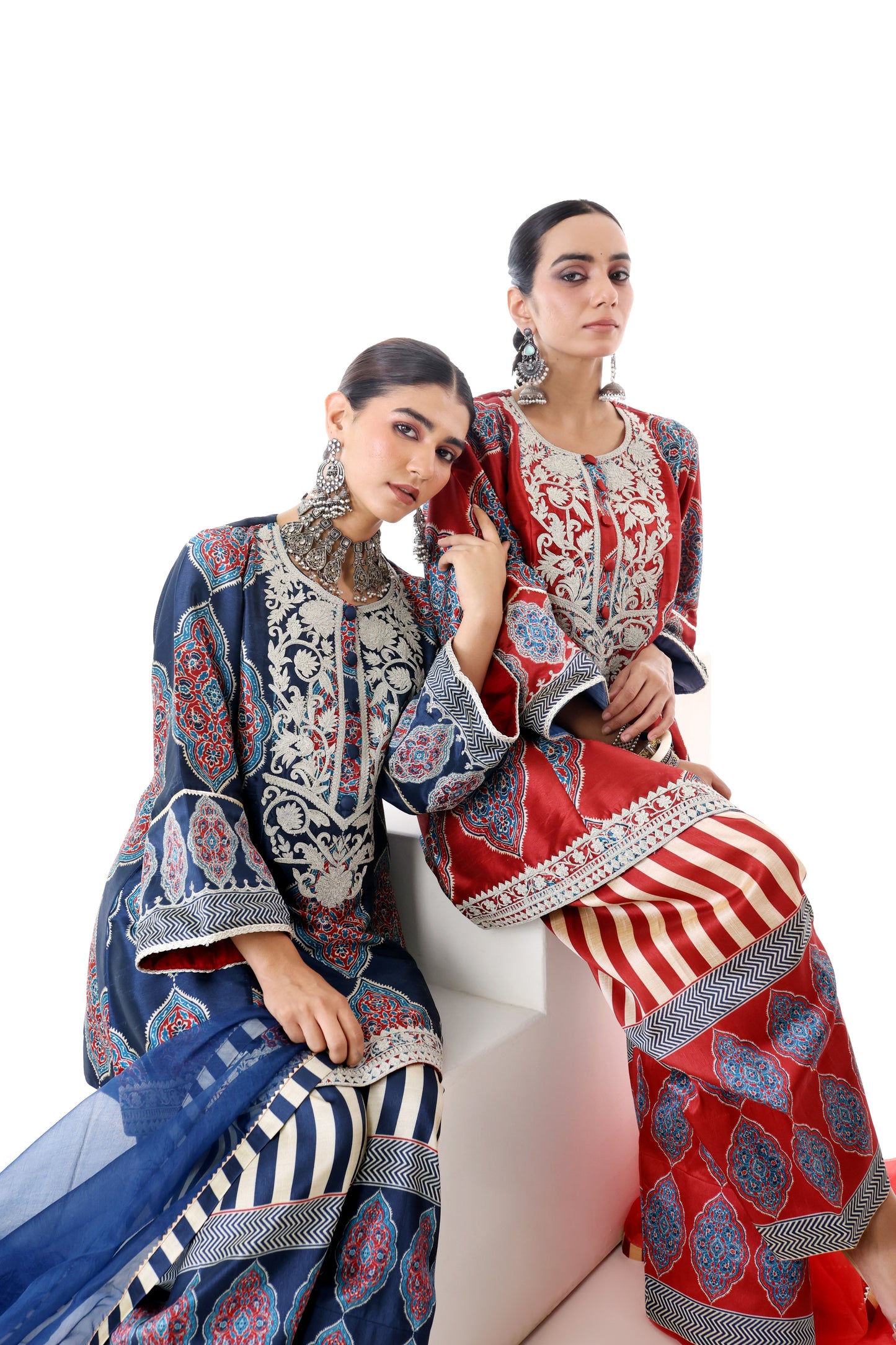 Midnight Blue Embroidered Kurta Set