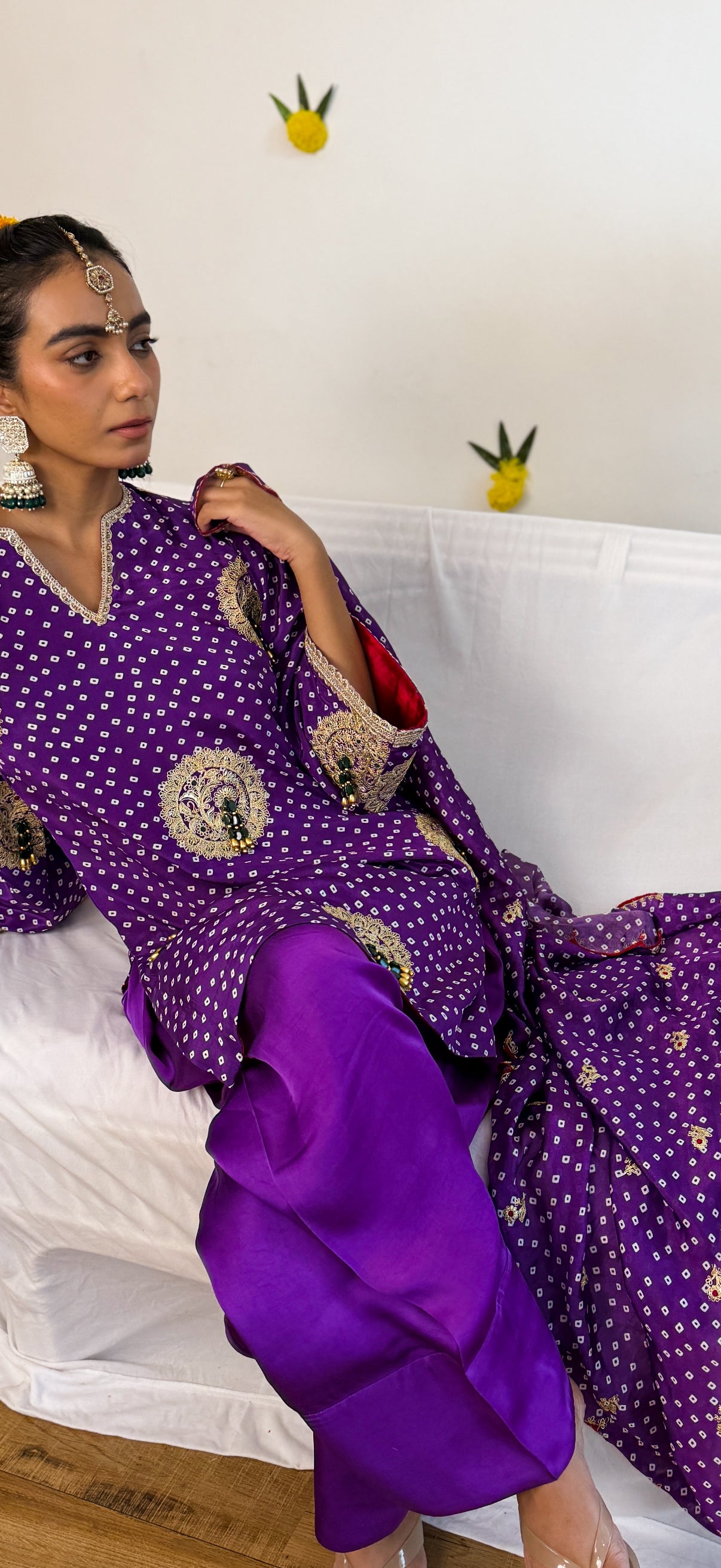 Purple farshi silk set
