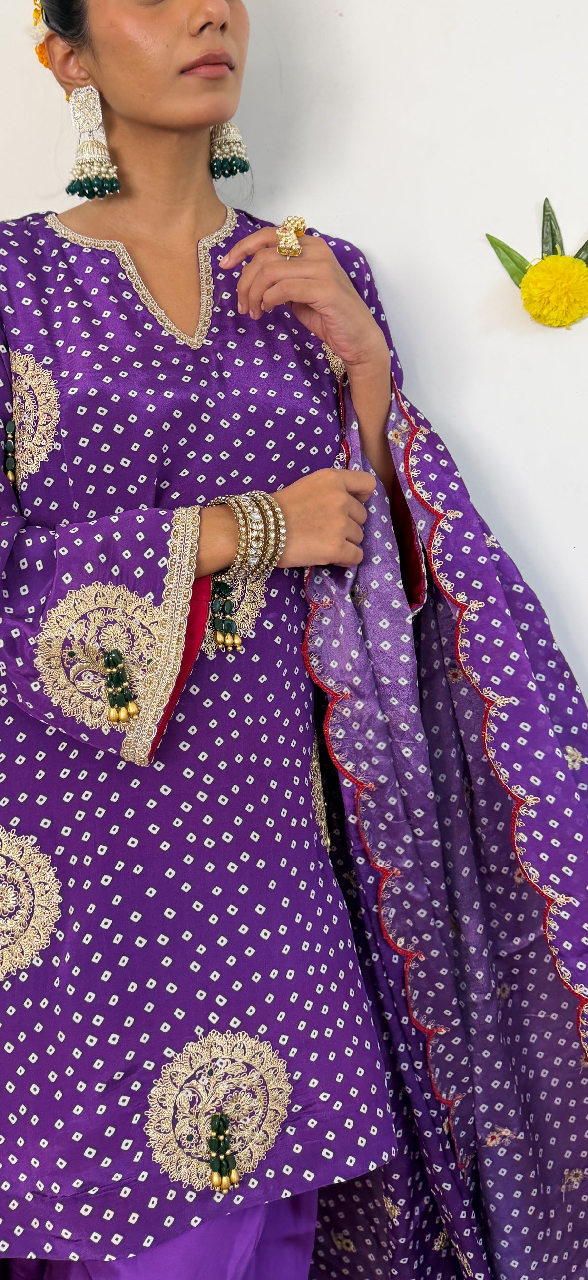 Purple farshi silk set