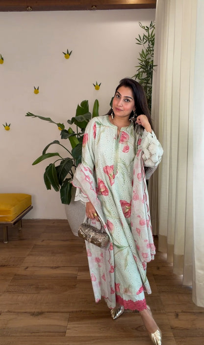 Floral Cotton Kurta Set