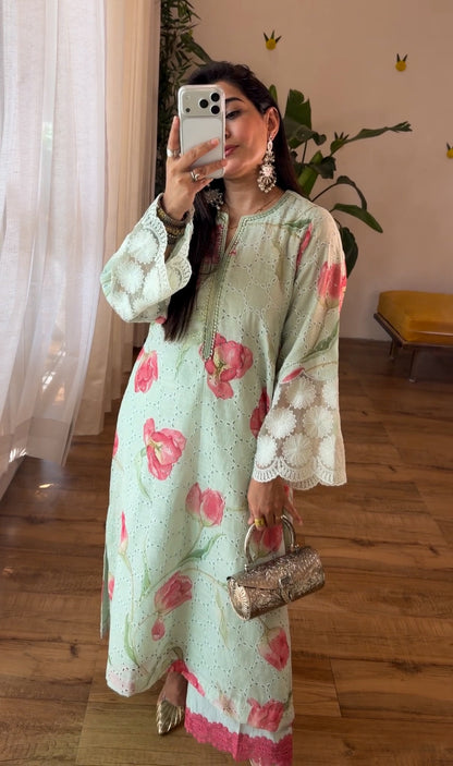 Floral Cotton Kurta Set