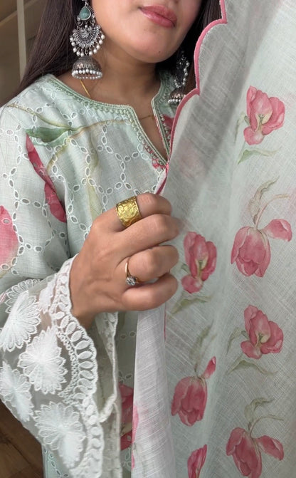 Floral Cotton Kurta Set