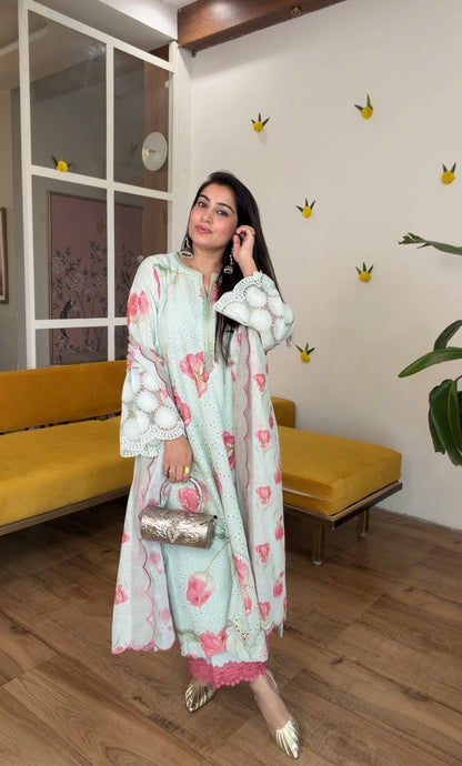 Floral Cotton Kurta Set