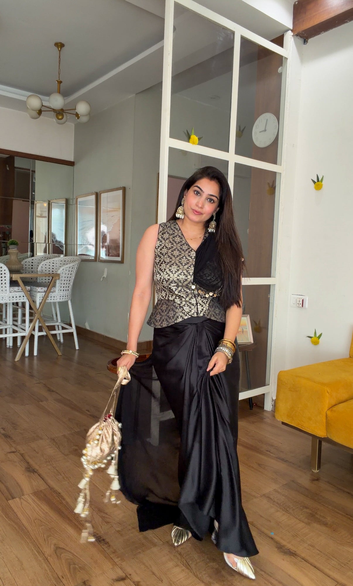 Banarasi Brocade Corset with Drape Skirt