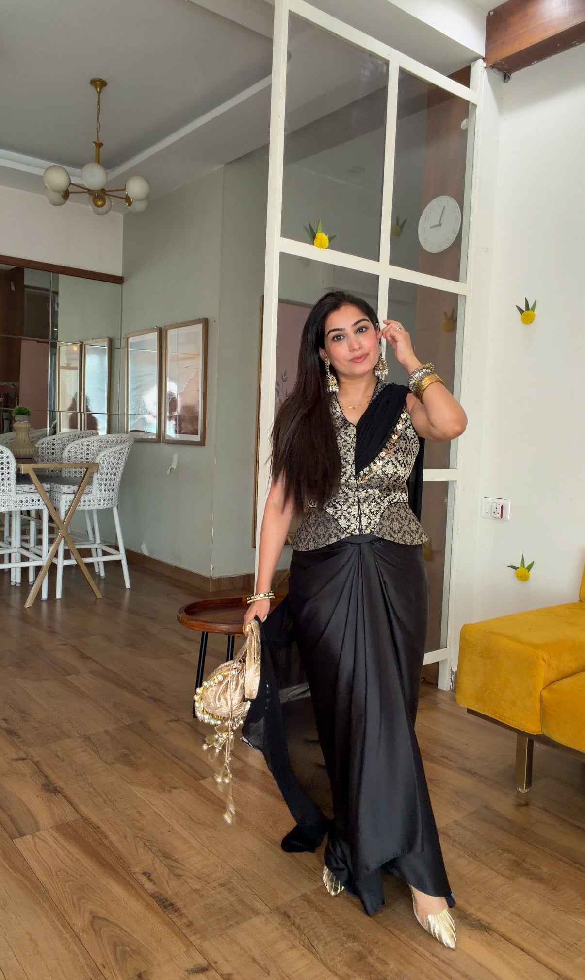 Banarasi Brocade Corset with Drape Skirt