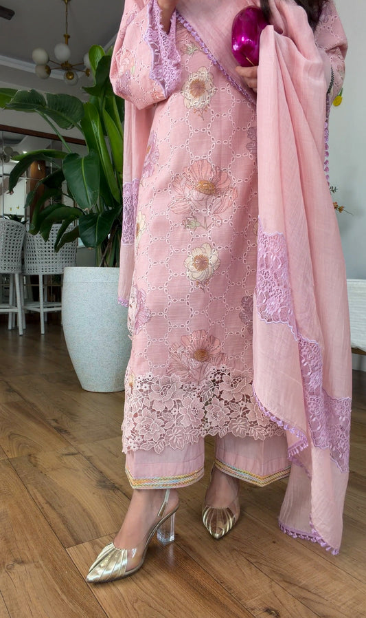 Blush Bloom Embroidered Set