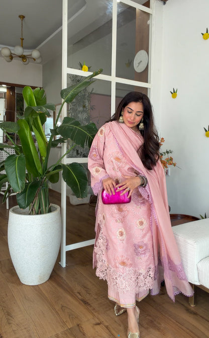 Blush Bloom Embroidered Set