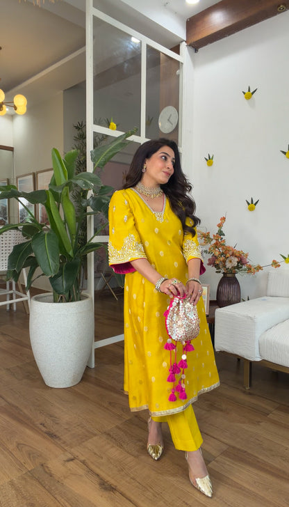 Banarasi silk with potli set