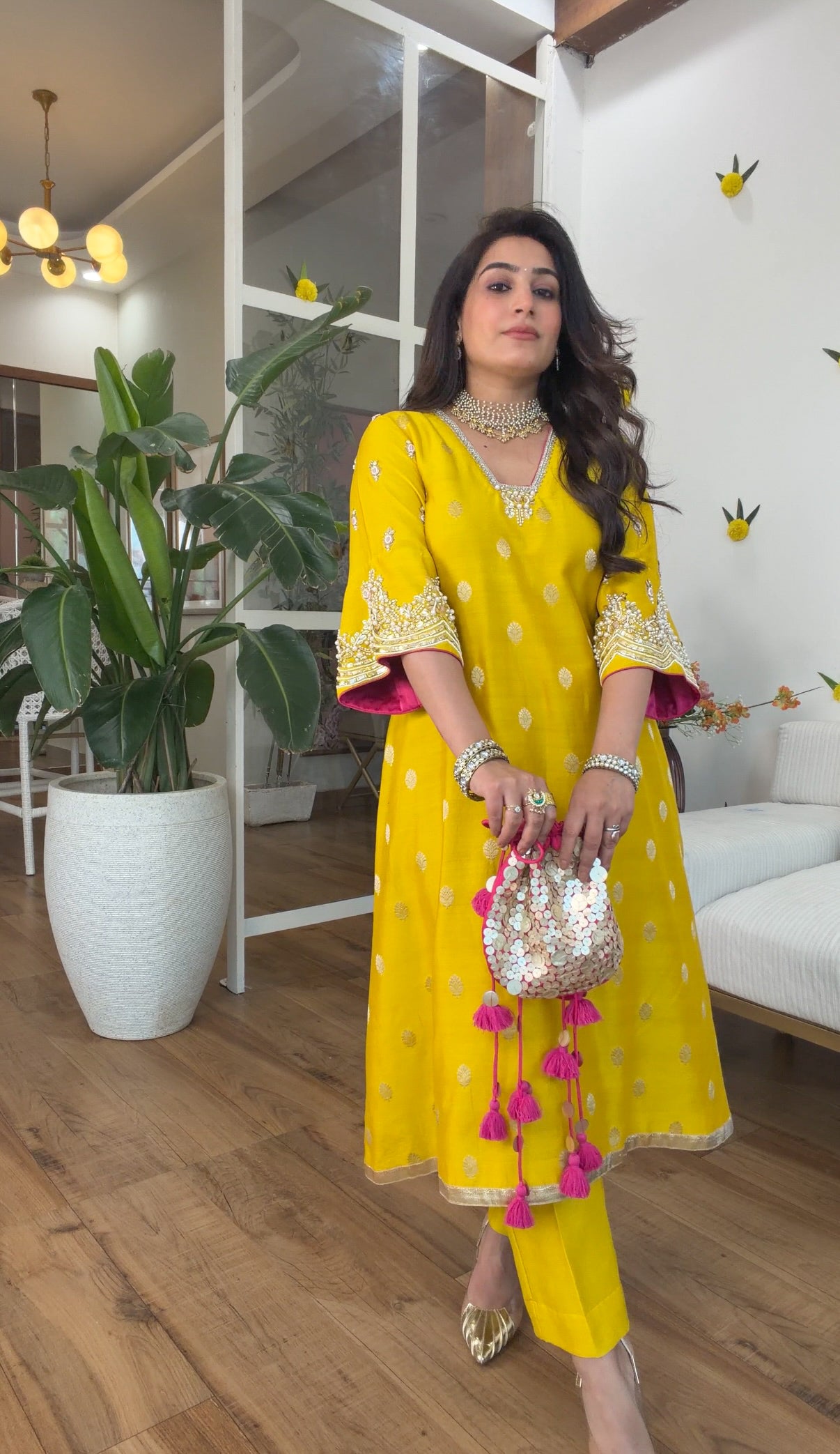 Banarasi silk with potli set